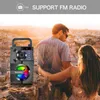 Przenośne głośniki Toproad Bluetooth głośnik bezprzewodowy stereo basowy subwoofer kolumna obsługuje FM Radio Lights Pilot