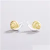 Stud Earrings Sole Memory Golden Snail Cute Mini Fresh Sier Color Fashion Female Sea827 Drop Delivery 202 Dhbzq