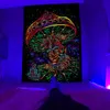 Tapestries escent Tapestry European and American Black Light Hanging Cloth Poster Home Decoration Background Psychedelic Trippy 230213