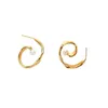 Stud -oorbellen Originele kleine vintage gouden zilveren naald voor vrouwen sieraden vrouwelijk mooie boog ingelegde parel oorbel onregelmatig