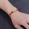 Charm Bracelets Unisex Feng Shui Gold Color Beads Pi Xiu Wealth Bracelet Good Luck Jewelry Adjustable Rope Chain Yao
