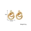 Brincos de twist brincos de cor dourado de metal de metal de febre giratória anéis de ouvido em espiral rotativos para mulheres europeias jóias
