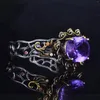 Bangle Foydjew Luxo de alta qualidade Pavgocks vintage esculpar pulseiras violetas violetas roxas pulantes de pulseira aberta para mulheres