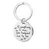 Keychains Parents Holiday Gift Everything I Am You You Yted Me: rostfritt stål Keychain