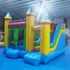 Anpassade PVC -trampoliner Uppblåsbar torr glidhoppning Bed Mutil Färg Prinsessan Barn Bouncy Castle med Slide Inkludera Flower Free Ship till din dörr