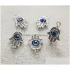 Charms 100 st turkiska stil zinklegering fatima handhänge sier ond ögon charm passar pandora armband armband halsband smycken gör dhbns