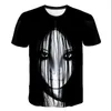 Camisetas Masculinas 2023 Verão Sadako The Grudge Pattern Terror Streetwear Moda T-shirt Menino 3D Impresso Manga Curta Homens Mulheres Crianças Legal