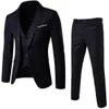 Mens Suit Blazers 3 조각 검은 우아한 정장 스패츠 브랜드 슬림 한 단일 버튼 파티 공식 비즈니스 드레스 정장 Terno Wedding Suits for Men 230213