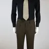 Męskie spodnie jesień zimowe garnitury biznesowe Mężczyźni swobodny formalny fit Classic Office wełniane proste spodnie męskie spodnie F211 230213