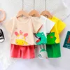 Kleding nieuwe kinderen sets zomer afdrukken cartoon schattige jongens meisjes pc's outfits kinderkleding katoen casual peuter t -shirts shorts set