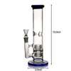 Gorgogliatore di vetro Double Matrix Perc Narghilè Bong d'acqua Occhiali da fumo Pipe Recycler Dab Rigs Con olio banger 18mm