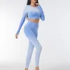 Active Sets 2023 Ladies Fashion Women's Clothing Set Quick-drying Fitness Tops Long-sleeved Gradual Hip-lifting Tight Cycling Sportswear
