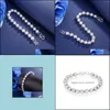 Cadena de eslabones Sier Jewelry Charm Bead Bracelets Pulsera de pareja para mujeres Regalos de boda Drop Delivery Dh2Hj