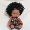 Dockor 35 cm American Reborn Black Baby Doll Bath Spela full silikon vinyl baby dockor livtro född baby doll leksak flicka julklapp 230211