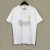 2023 Дизайнерская летняя мужская футболка Женская рубашка Rhude для мужчин Топы Поло с буквами Футболки с вышивкой Одежда Футболка с короткими рукавами Большие футболки