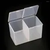 Storage Boxes 3Pcs Box Remover Nail Polish Cotton Makeup Wipes Pad Manicure Tool Gel Clear Organizer Accessories Grids Holder