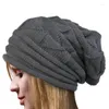 Bérets Tricoté Baggy Beanie Chapeau Surdimensionné Hiver Femmes Chapeaux Ski Slouchy Cap Skullies Bonnets Laine Chaud Hommes Unisexe