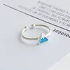 Anéis de casamento Bohemian Charm Boho Triângulo Azul para Mulheres amantes de Bridal Valentines Presentes Aberto da Retro Antique
