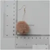 Stud Earrings Cute Hairy Ball Dangle Fashion Long Tassels White Pink Coffee Drop Autumn Winter Jewelry For Girls And Women Dhnat