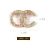 20Style Brand Designer C Double Letter Brouches Women Men Fulles Heart Luxury Rhinestone Crystal Pearl Brooch Suit