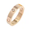 4mm 5mm 6mm titanium steel silver love ring men and women rings rose gold luxury designer jewelry gift