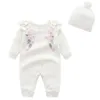 Jumpsuits Ysu Kids Spring Autumn Girl Embroidery Rompers Hat Baby Born Clothes 230213