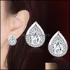 Boucles d'oreilles en or avec timbre S925 Sier Zircone cubique Cz Drop Hoop pour femmes Dangle Boucle d'oreille Bijoux de mode Livraison Dhcen