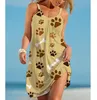 Casual Dresses Dog Print Sexy Girl Sling Beach Dress Elegant Summer Womens Fashion Outing Midi Patry Sleeveless