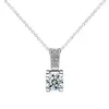 Chains D Color VVS1 Moissanite Necklace 925 Sterling Silver 1 Ct Round Brilliant Diamonds Solitaire Pendant For Women Jewelry