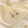 Hoop hie küpeler uworld yaz 18k altın inci boyalı seramik kolye saplama damla kadınlar için düğün partisi hediye teslimat dhsqu