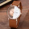 Wristwatches Couple Watch Creative Half Transparent Unisex Watches For Men Women Lovers Minimalist Leather Wristwatch Fashion Quartz Reloj