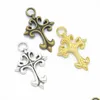 Charms 100 PC/Lot Fleur Çapraz Kolye De Lis Crucifix 47x31 mm DIY Craft Drop Teslimat için İyi 202 DH9FP