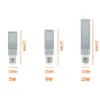 9W E26 G24 LED-gl￶dlampa 5W ers￤ttning G23D-2 LED-kontakt i eftermontering Horisontell inf￤lld ned￥t gl￶dlampa plugg play vit 6500k oemled