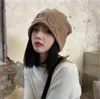 Gorro/Gorras de Calavera Sombrero de Punto de Cabeza Grande Suelto Otoño e Invierno Sombrero de Letra de La Suerte de Lana de Estilo japonés Sombrero de Oreja de cúpula Unisex Accesorios de Ropa 230211