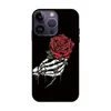 54Designs Lover Ghost Skull Soft TPU Case for iPhone 15 14 Pro Max 13 12 11 XR XS X 8 7 Plus 6 6S 로즈 플라워 애호가 인쇄 블랙 패션 블랙 컬러 휴대 전화 백 커버