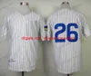 قمصان البيسبول المخصصة عتيقة 26 بيلي ويليامز رجال 1968 القطن الرمادي الأبيض الأزرق القميص القميص 100th