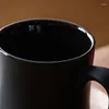 マグカップ1pcセラミックコーヒーミルクマグカップル用の磁器の朝食ティーカップ木製の蓋の食器用容器付き