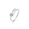 Cluster ringen dames zilveren licht luxe gemalen zirkoon temperament ster open ring mode hipster street style sieraden r583