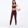 Active Set Abs loli Comfy Yoga Sport Sport Sports BH Set 2 Piece Tracksuit For Women High Waist Gym Legging vadderad Crop Top Workout kläder