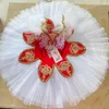 Scene Wear Red Professional Ballerina Ballet Tutu Kids Girls Child Pancake Costumes For Dance Clothing Dress