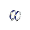 Klusterringar par Silver Blue Night Sky Sun Moon Stars Opening Ring Smyckesgåva JZ149