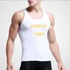 Men's Tank Tops Custom Logo Men Muscle Sleeveless Top Casual Tight Vest Round Neck Sports Fitness Workout Bodybuilding Running