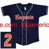 Anpassade basebolltröjor Virginia Cavaliers NCAA College Jersey Mens Womens Youth Black White Gold Stitched Name and Nmber