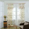 Rideau 1 2m moderne fenêtre tulipes fleurs Tulle cantonnière perles gland porte rideaux panneau transparent décoration de la maison