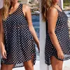 Costumi da bagno da donna Donna Pois Cover Up Summer Beach Maglia trasparente trasparente Top senza maniche Bikini Casual scioltoDonna