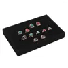 Pochettes à bijoux Noir ColorVelvet Anneau Organisateur Présentoir Anneaux Boîtes Stockage De Qualité Pour Show Case22 14 3cm