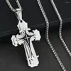 Подвесные ожерелья многослойные подвески из нержавеющей стали для мужчин плетеное звено цепное колье мужчины религиозные украшения NC125