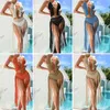 Donne sexy Summer Bikini COUST-UP STCY1341 Colore puro a due pezzi Nuovo maglia a maglieria Tre-dimensionale Nappe della spiaggia Abito da bagno senza schienale Set di costumi da bagno