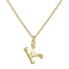 Pendant Necklaces Fashion Cute Minimalist Initial Letter For Women Vintage A-Z Necklace Gold Color Chain Chokers Jewelry