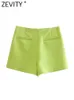 Pantalones cortos de mujer Zevity Fashion Candy Color Color shorts asimétricos Faldas Lady Zipper Fly Fly Shorts Chic Pantalone Cortos P532 230213